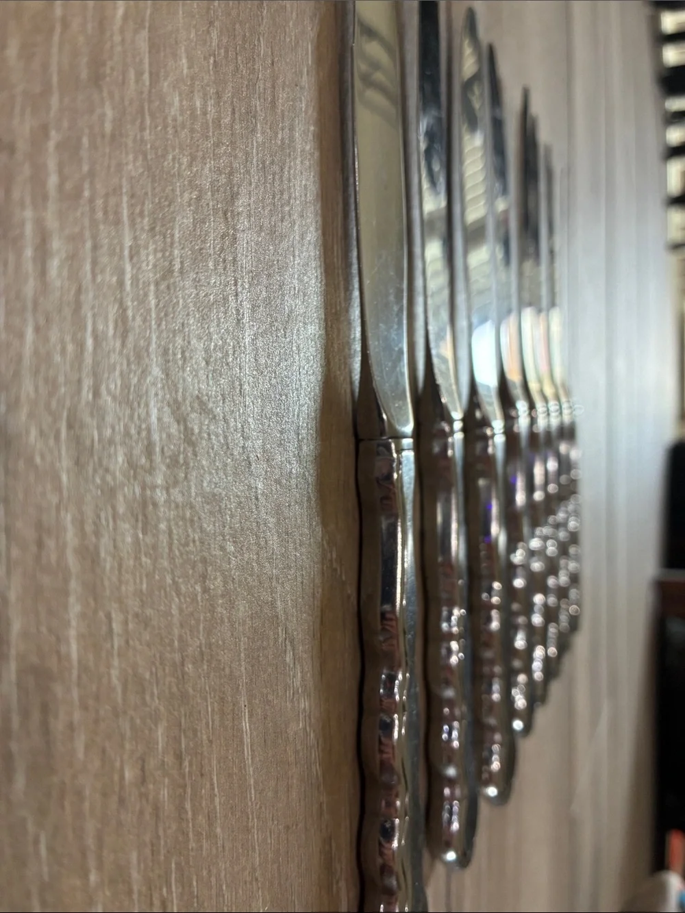 Oneida Silver Scalloped Handle Butter Knives, Set of 8